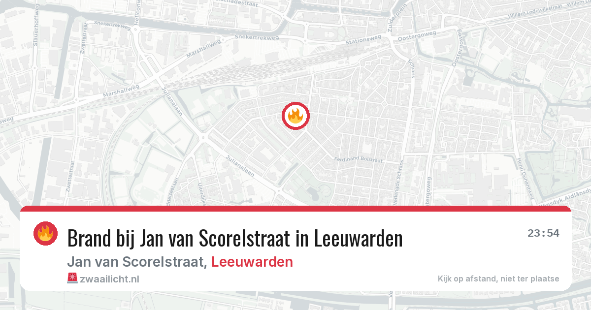 Brand bij Jan van Scorelstraat in Leeuwarden — 14 jun 2026