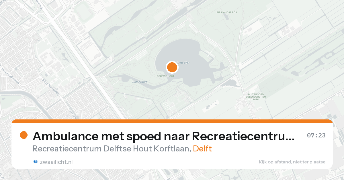Ambulance met spoed naar Recreatiecentrum Delftse Hout Korftlaan in Delft — 31 jan 2026