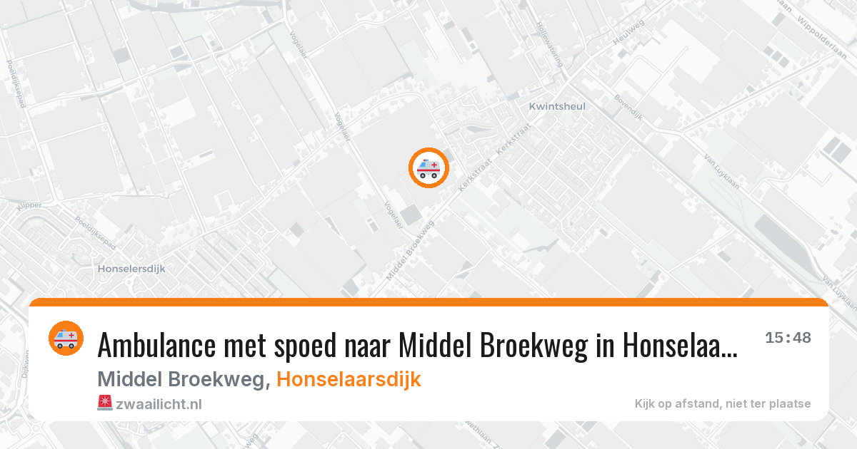 Ambulance met spoed naar Middel Broekweg in Honselaarsdijk — 25 mrt 2026