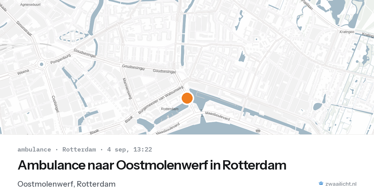 Ambulance naar Oostmolenwerf in Rotterdam — 4 sep 2026