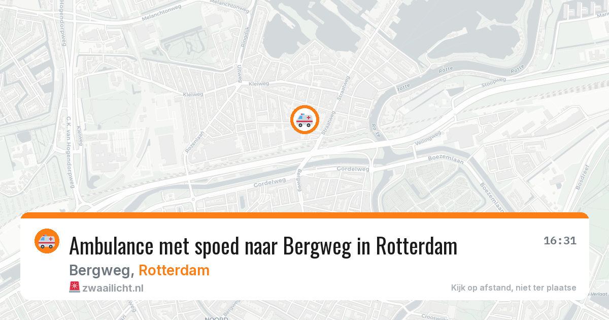 Ambulance met spoed naar Bergweg in Rotterdam — 25 jun 2026