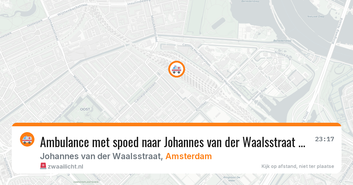 Ambulance met spoed naar Johannes van der Waalsstraat in Amsterdam — 1 aug 2026