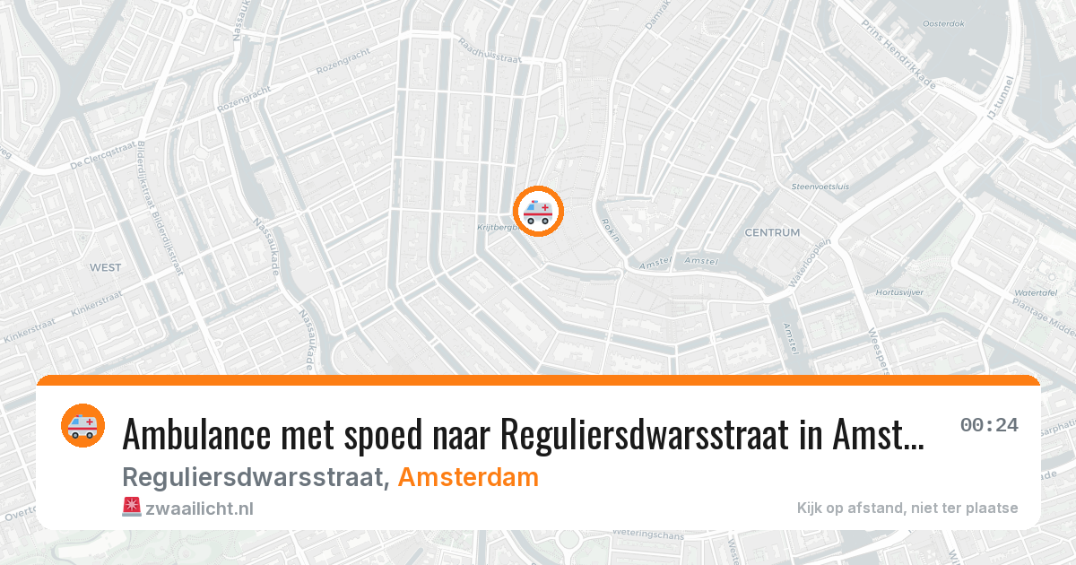 Ambulance met spoed naar Reguliersdwarsstraat in Amsterdam — 4 mei 2026
