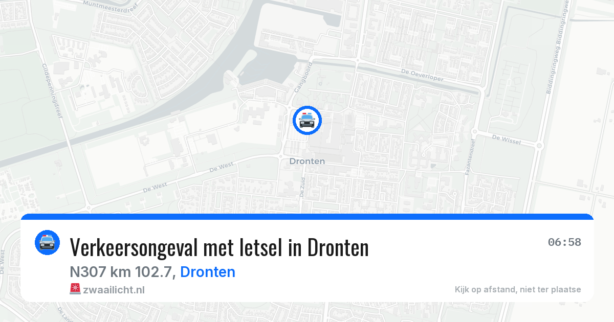 Verkeersongeval met letsel in Dronten — 19 jul 2026