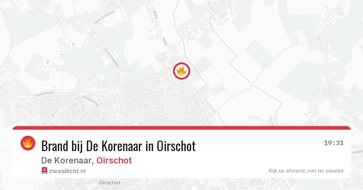 Brand bij De Korenaar in Oirschot — 15 jul 2026