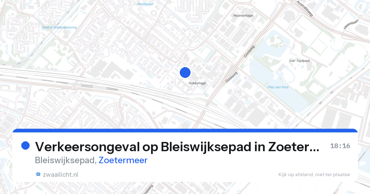 Verkeersongeval op Bleiswijksepad in Zoetermeer — 28 aug 2026