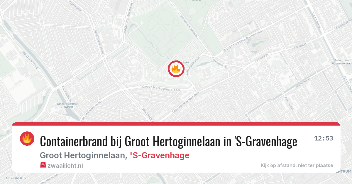 Containerbrand bij Groot Hertoginnelaan in 'S-Gravenhage — 3 mrt 2026