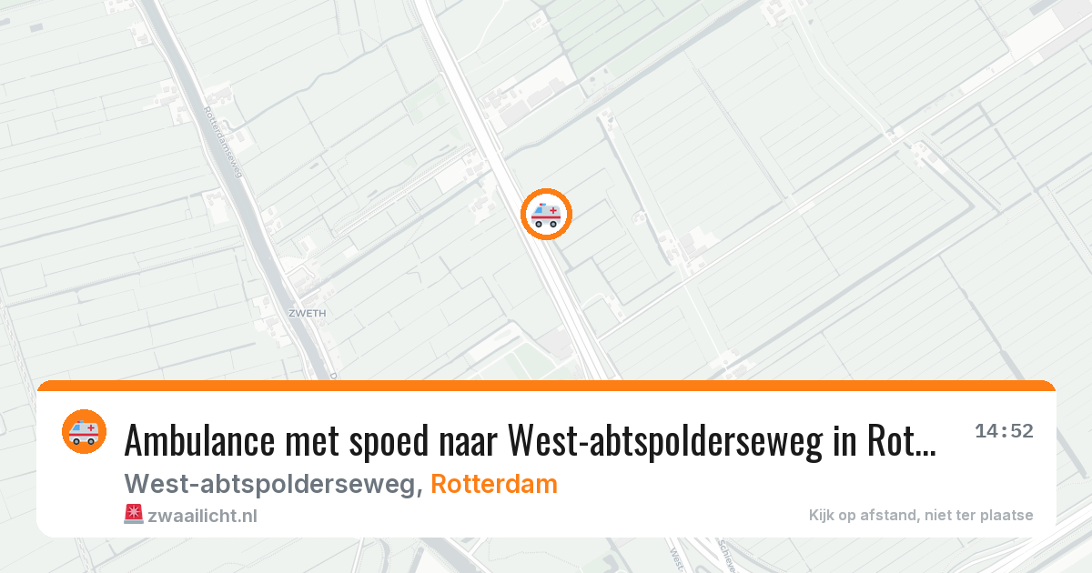 Ambulance met spoed naar West-abtspolderseweg in Rotterdam — 20 mrt 2026