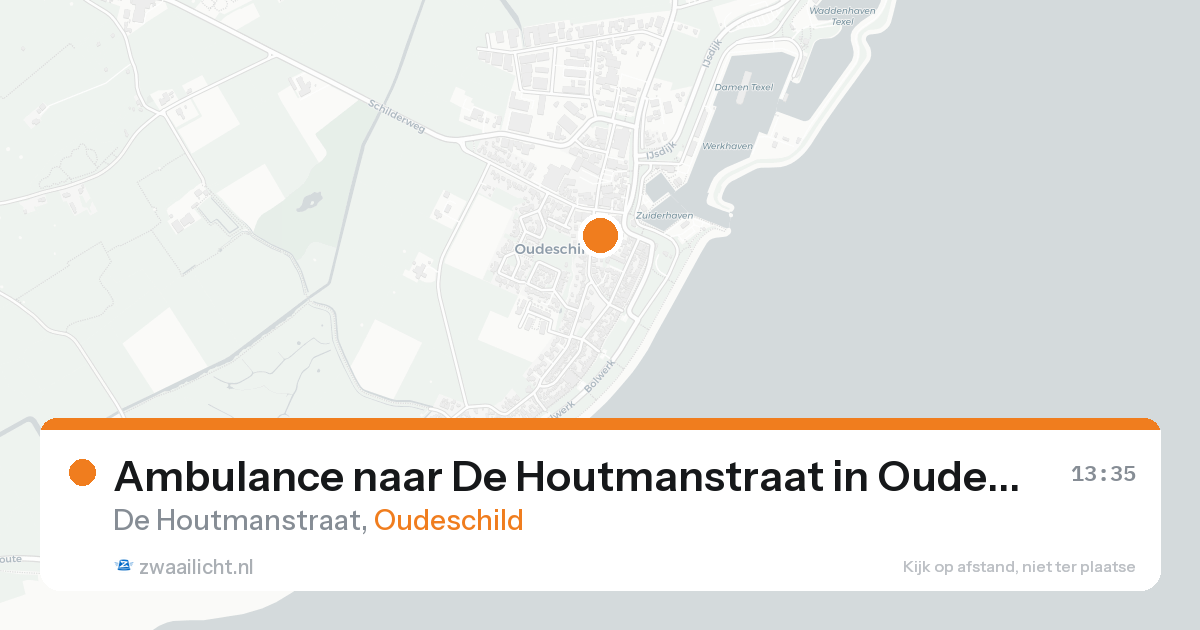 Ambulance naar De Houtmanstraat in Oudeschild — 14 aug 2026