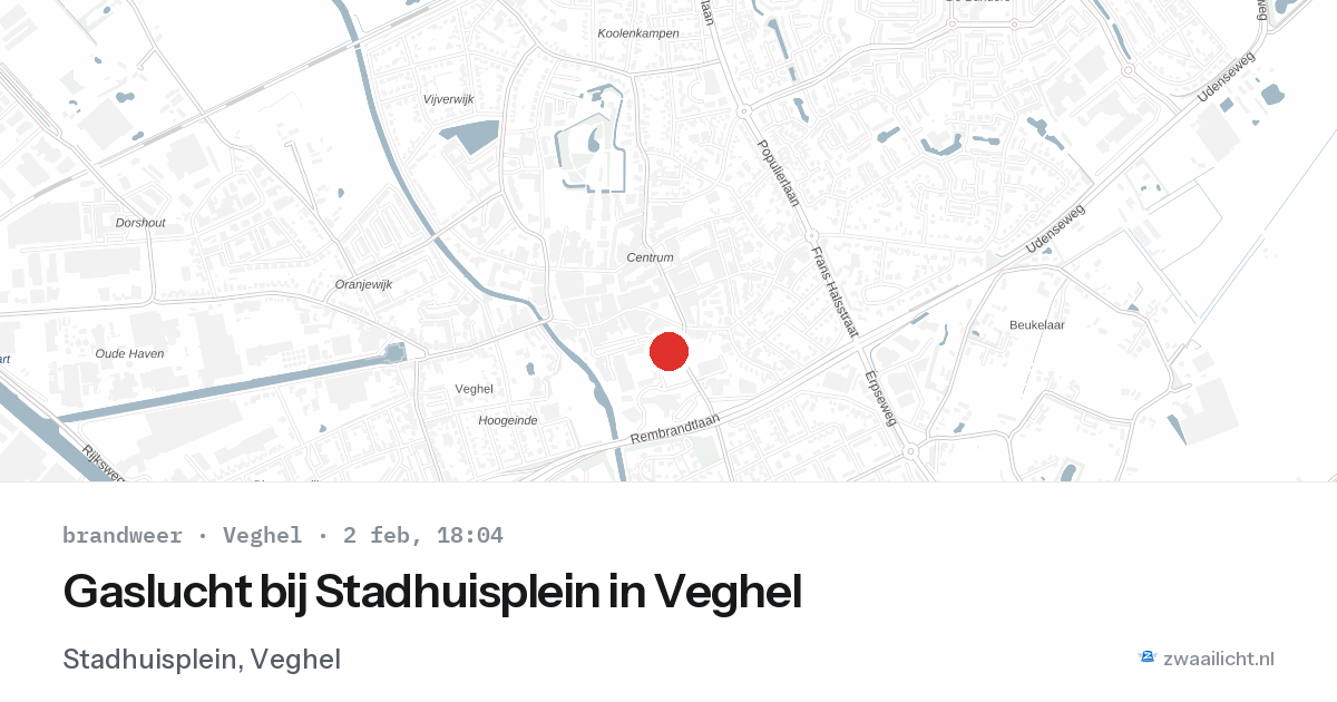 Gaslucht bij Stadhuisplein in Veghel — 2 feb 2026