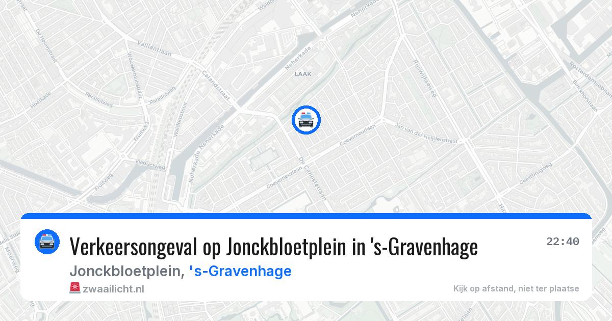 Verkeersongeval op Jonckbloetplein in 's-Gravenhage — 27 jul 2026