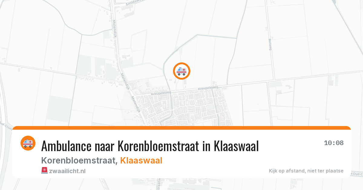 Ambulance naar Korenbloemstraat in Klaaswaal — 13 mei 2026