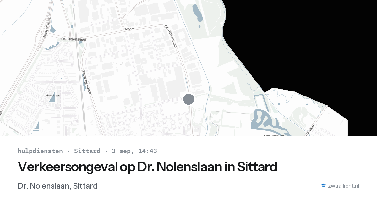Verkeersongeval op Dr. Nolenslaan in Sittard — 3 sep 2026