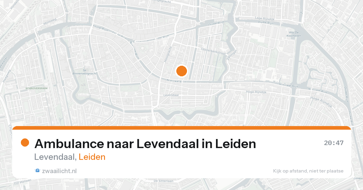 Ambulance naar Levendaal in Leiden — 20 aug 2026