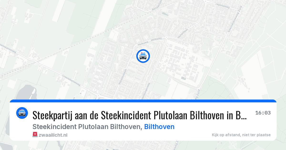 Steekpartij aan de Steekincident Plutolaan Bilthoven in Bilthoven — 23 mrt 2026