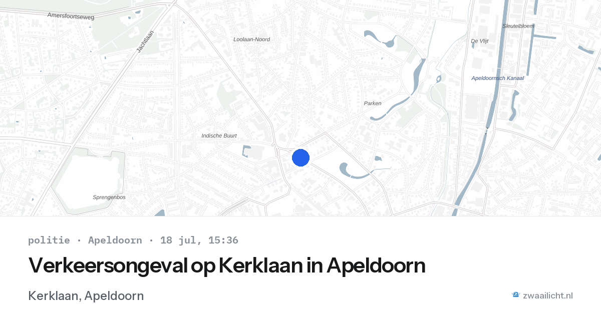 Verkeersongeval op Kerklaan in Apeldoorn — 18 jul 2026