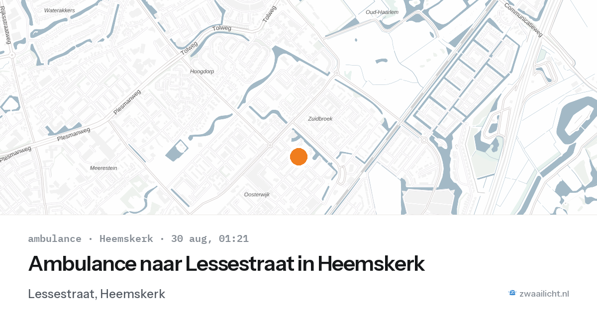 Ambulance naar Lessestraat in Heemskerk — 29 aug 2026