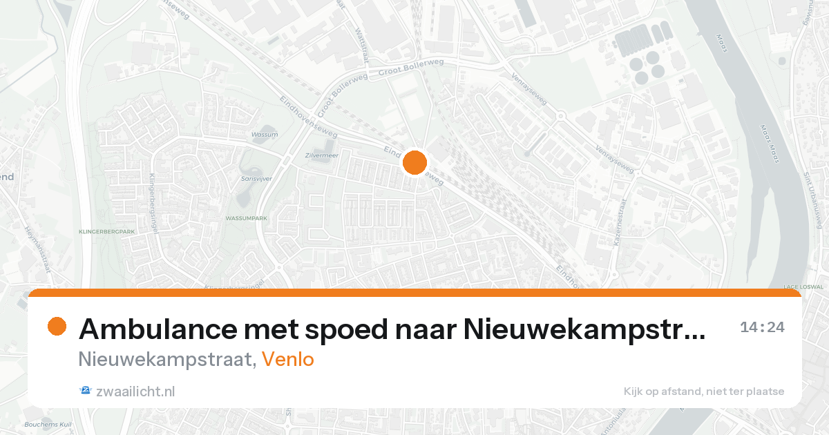 Ambulance met spoed naar Nieuwekampstraat in Venlo — 21 aug 2026