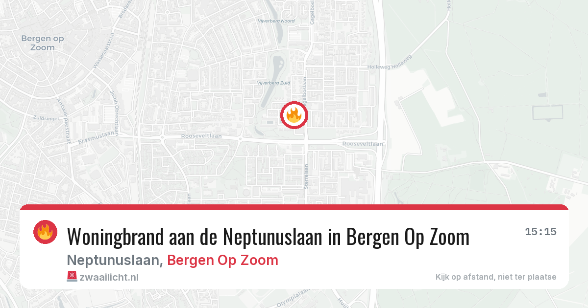 Woningbrand aan de Neptunuslaan in Bergen Op Zoom — 21 mei 2026