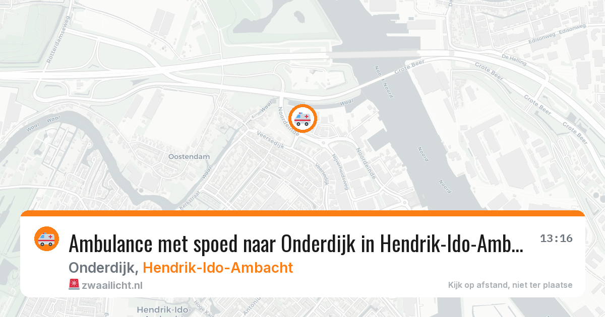 Ambulance met spoed naar Onderdijk in Hendrik-Ido-Ambacht — 1 mei 2026