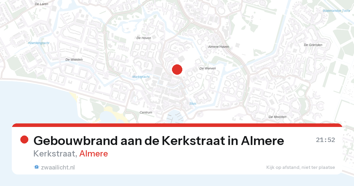 Gebouwbrand aan de Kerkstraat in Almere — 26 aug 2026