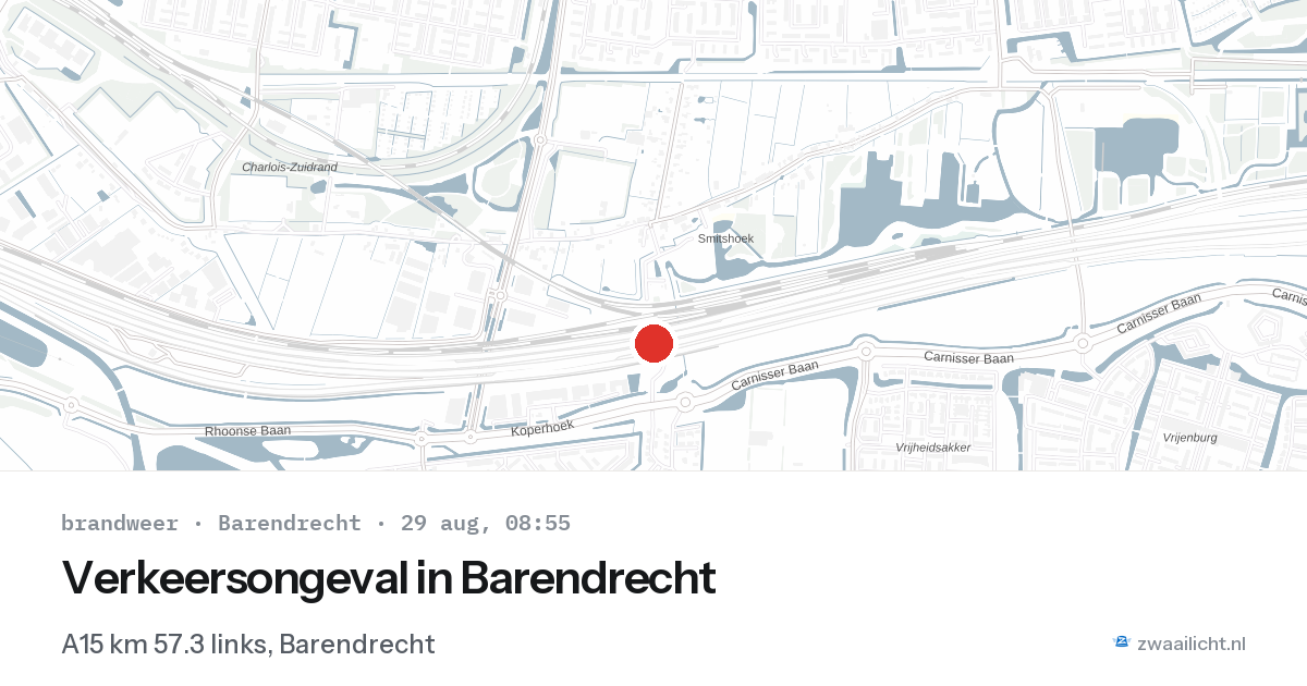 Verkeersongeval in Barendrecht — 29 aug 2026