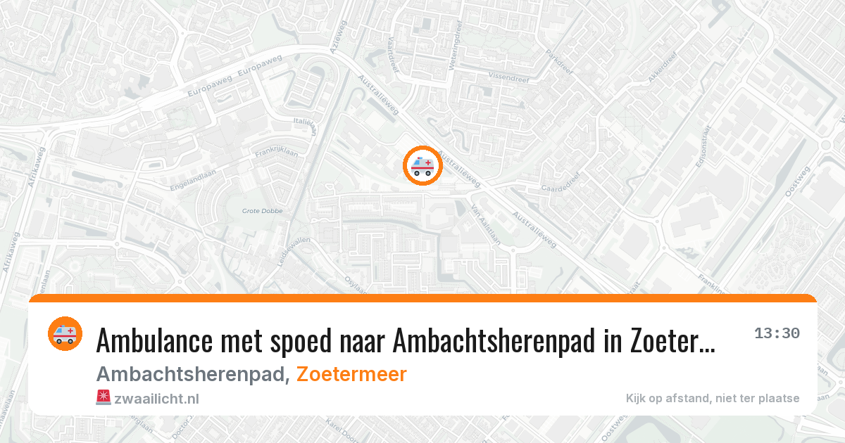 Ambulance met spoed naar Ambachtsherenpad in Zoetermeer — 12 mrt 2026