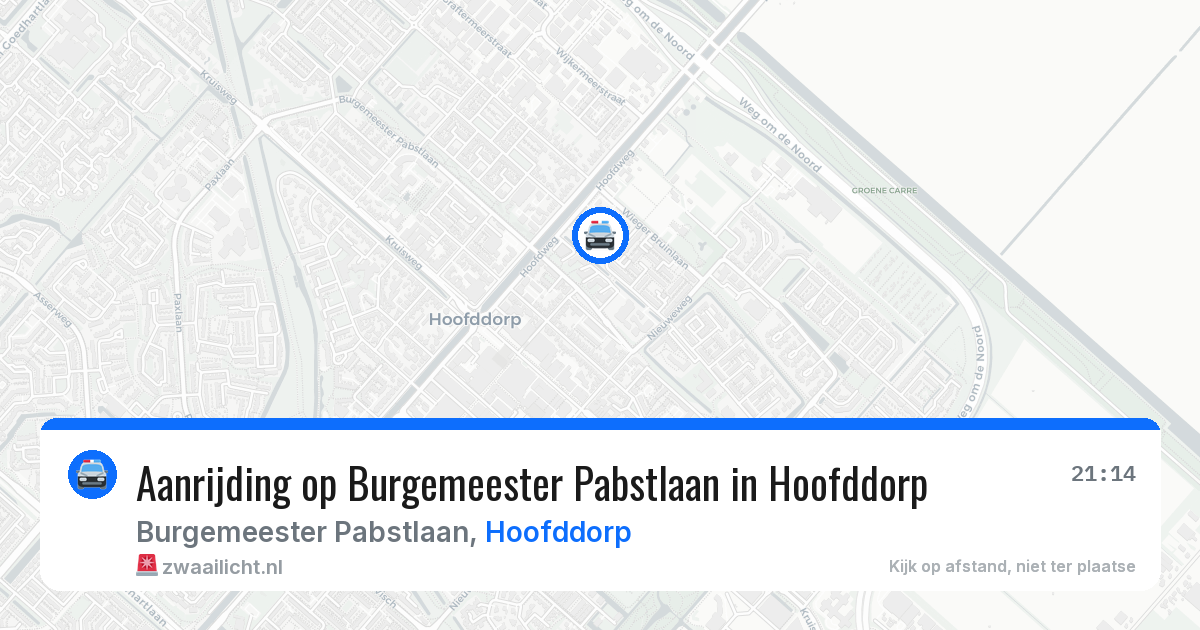 Aanrijding op Burgemeester Pabstlaan in Hoofddorp — 5 apr 2026