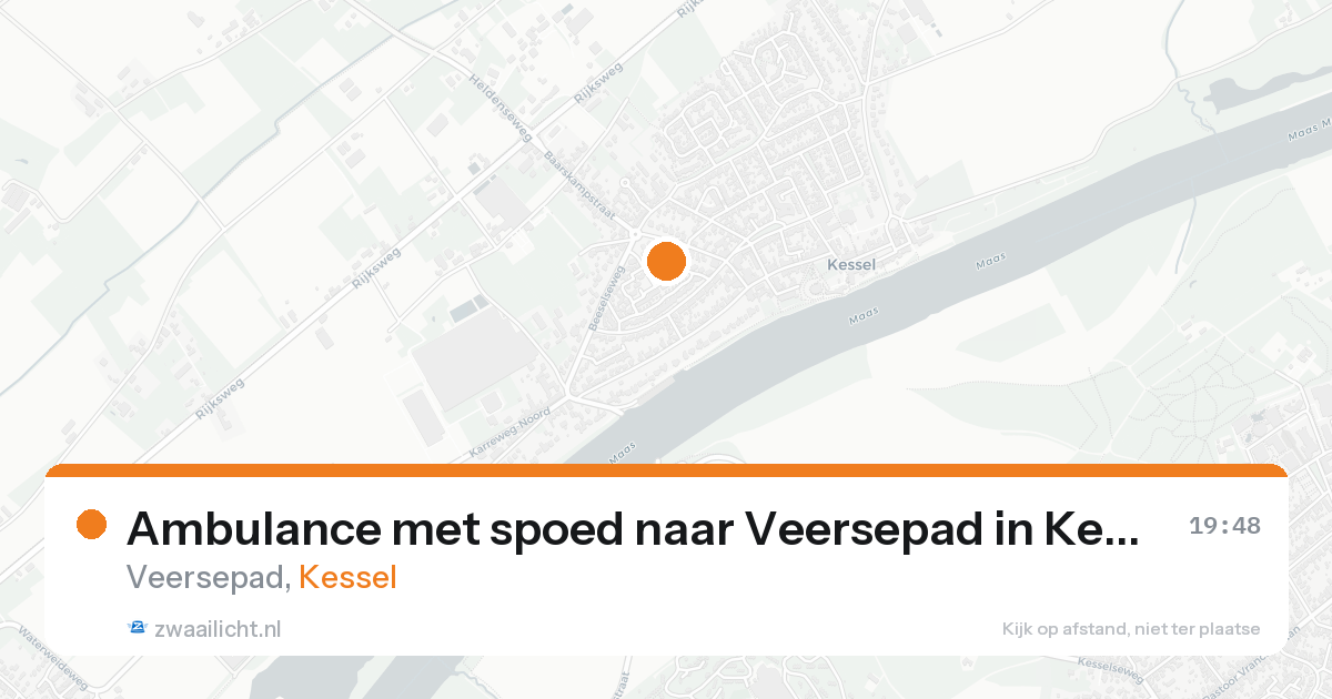 Ambulance met spoed naar Veersepad in Kessel — 15 aug 2026
