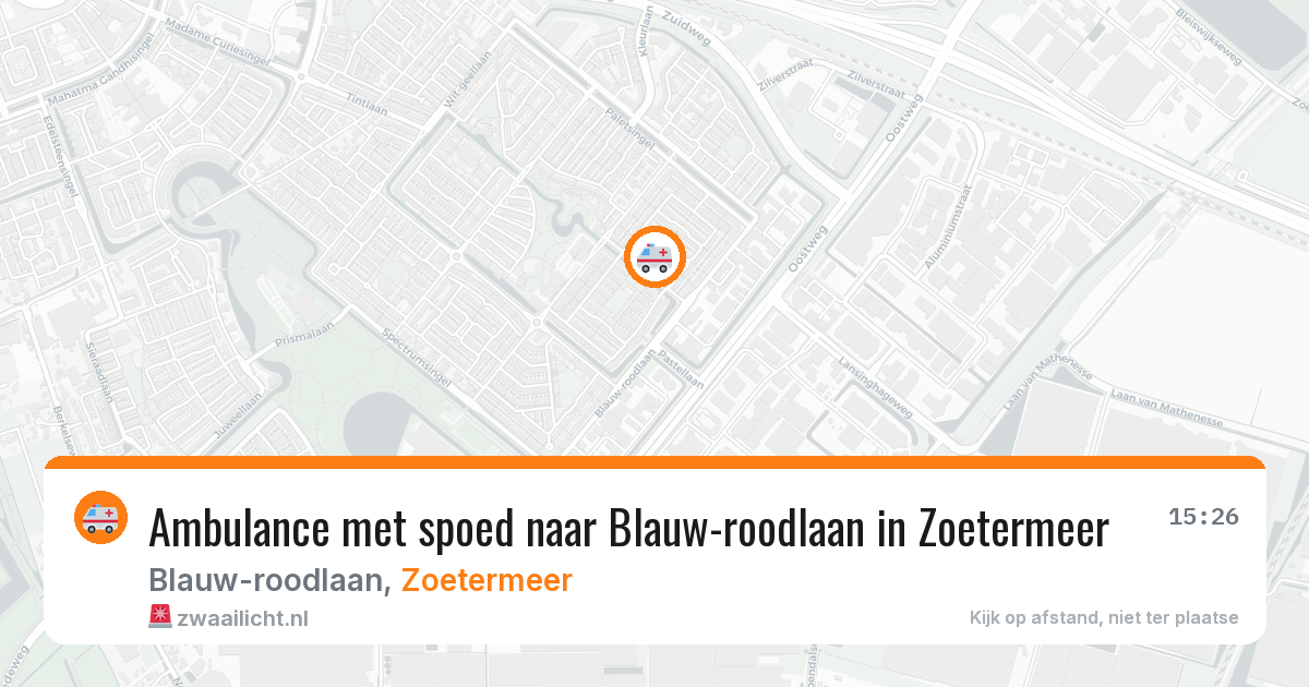 Ambulance met spoed naar Blauw-roodlaan in Zoetermeer — 12 aug 2026