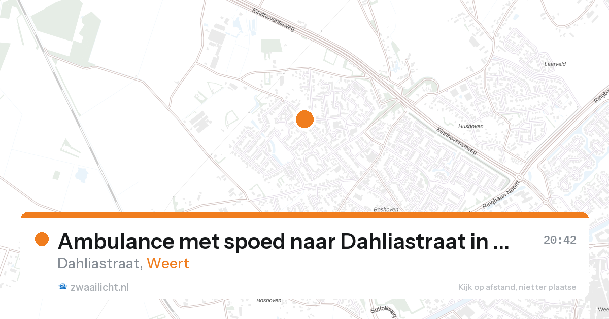 Ambulance met spoed naar Dahliastraat in Weert — 26 aug 2026