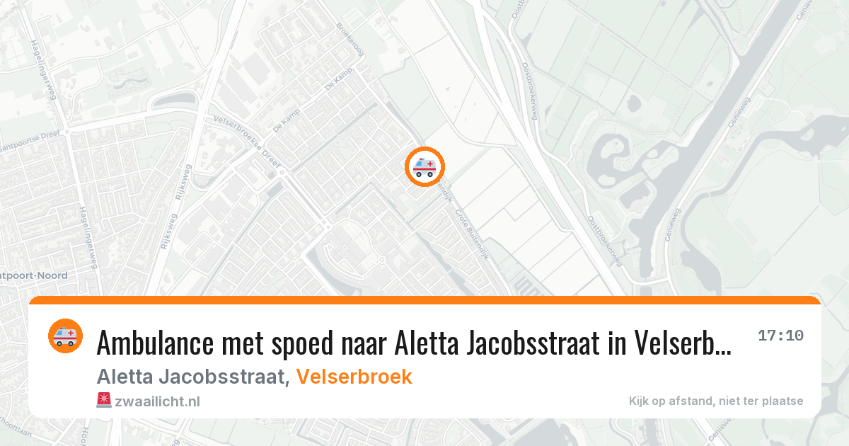 Ambulance met spoed naar Aletta Jacobsstraat in Velserbroek — 31 jul 2026