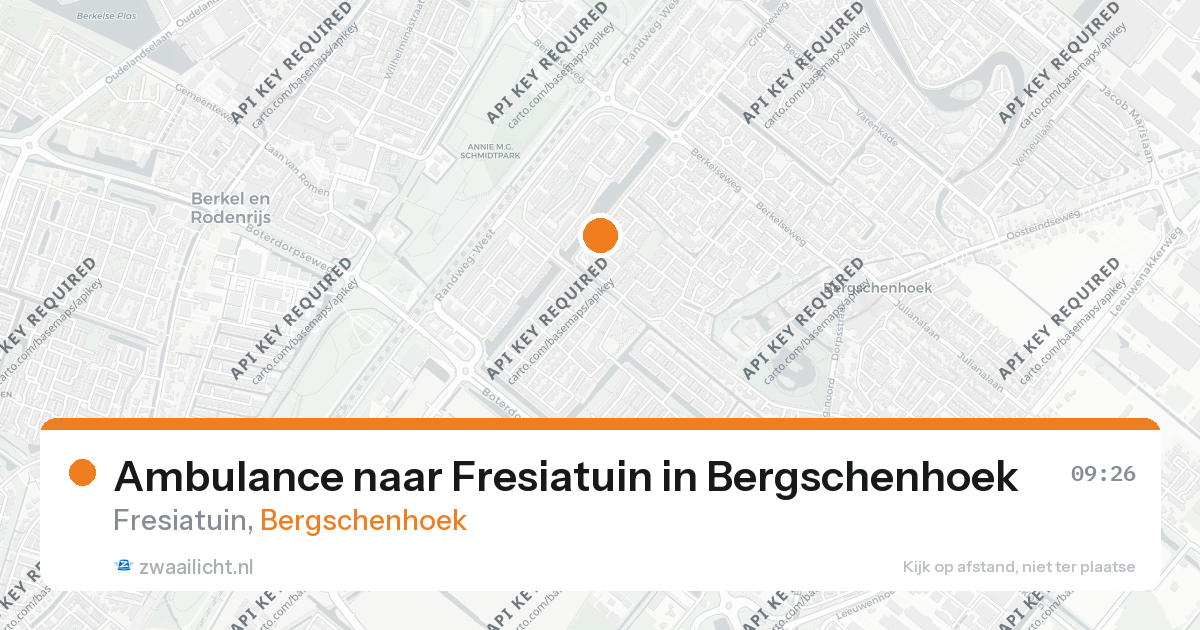 Ambulance naar Fresiatuin in Bergschenhoek — 27 apr 2026