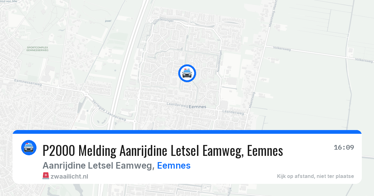 P2000 Melding Aanrijdine Letsel Eamweg, Eemnes — 28 jun 2026