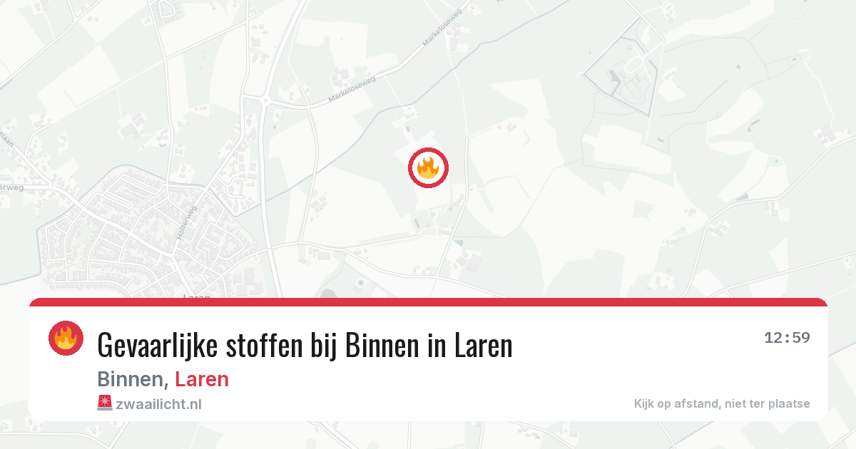 Gevaarlijke stoffen bij Binnen in Laren — 7 jul 2026