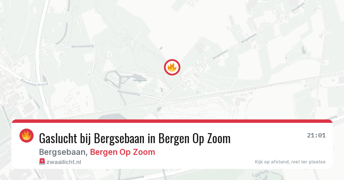 Gaslucht bij Bergsebaan in Bergen Op Zoom — 4 aug 2026