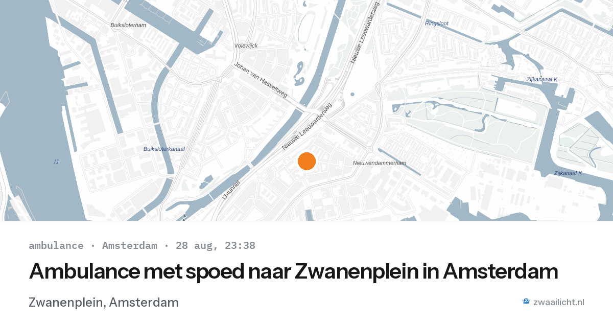 Ambulance met spoed naar Zwanenplein in Amsterdam — 28 aug 2026
