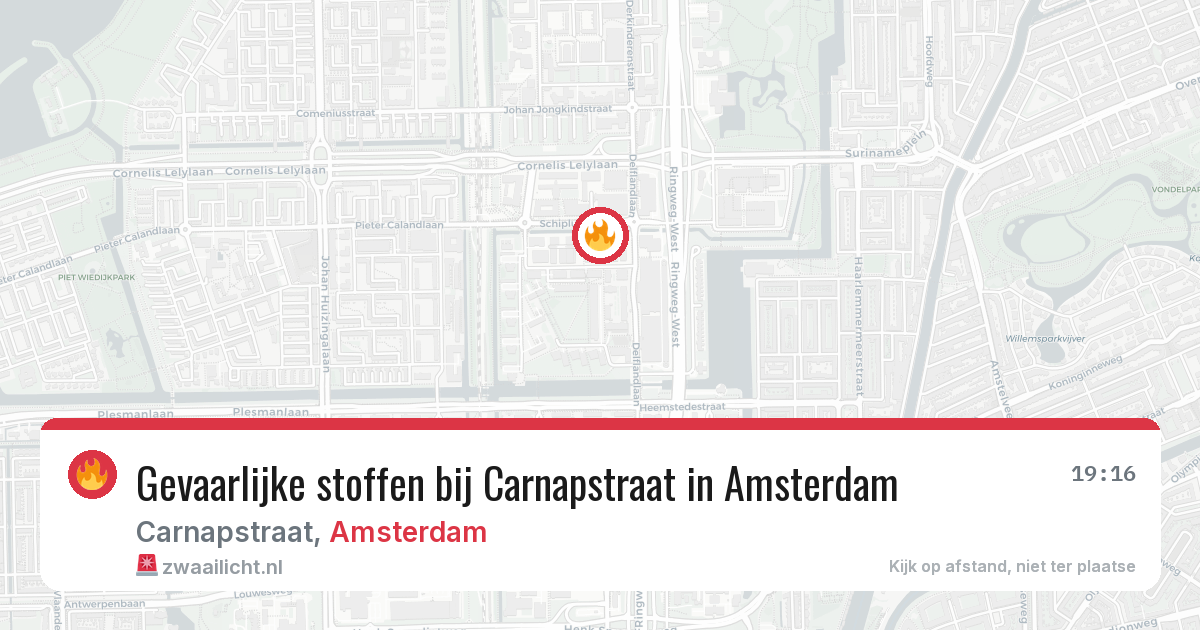 Gevaarlijke stoffen bij Carnapstraat in Amsterdam — 25 mei 2026
