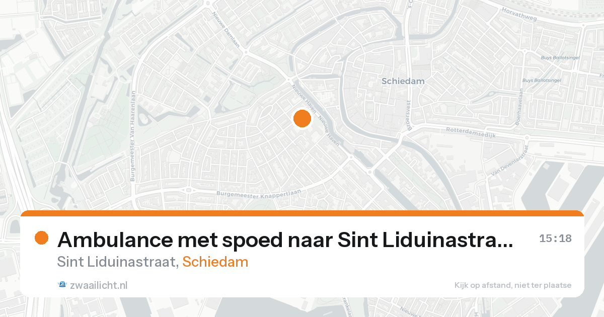 Ambulance met spoed naar Sint Liduinastraat in Schiedam — 24 aug 2026