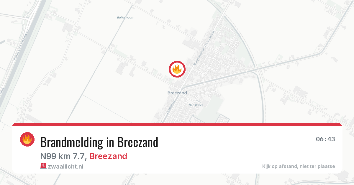 Brandmelding in Breezand — 20 jun 2026
