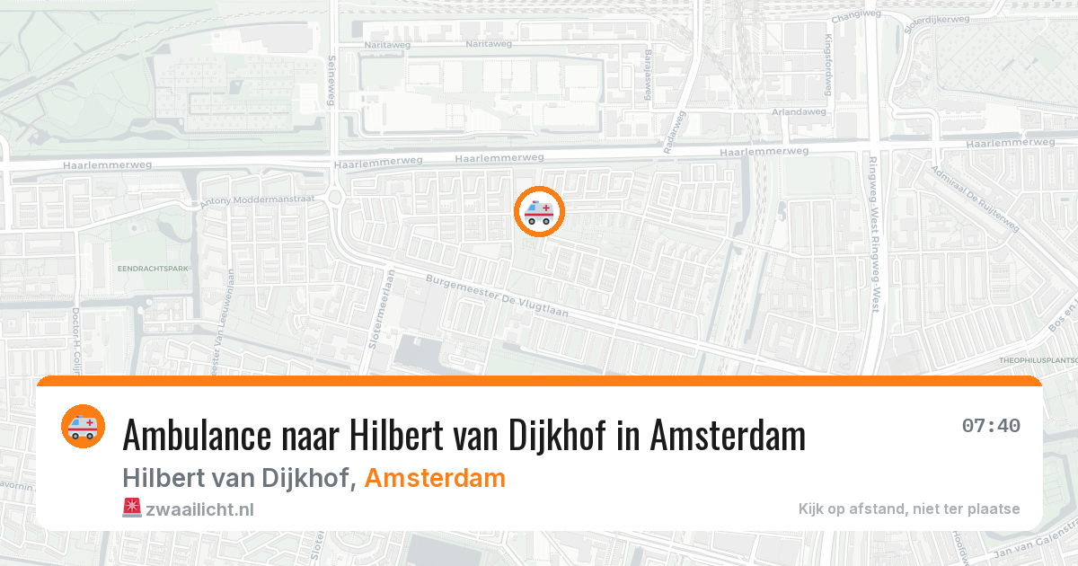 Ambulance naar Hilbert van Dijkhof in Amsterdam — 13 jul 2026