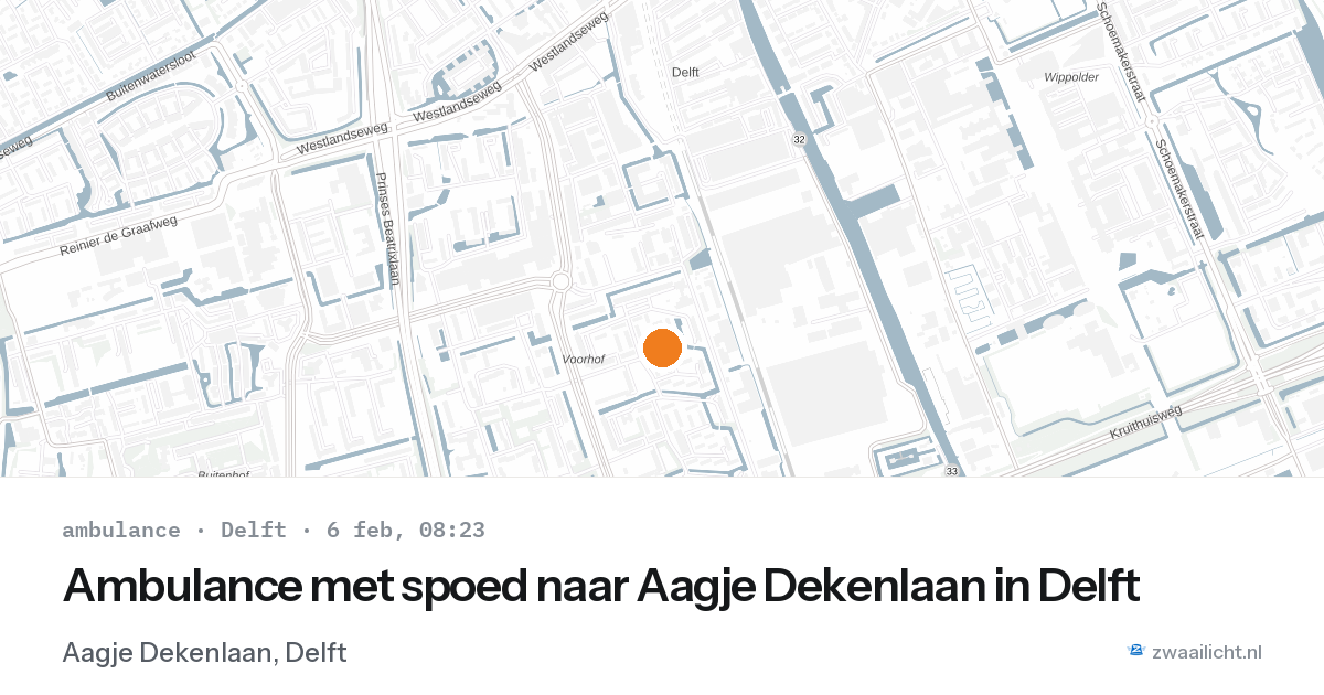 Ambulance met spoed naar Aagje Dekenlaan in Delft — 6 feb 2026