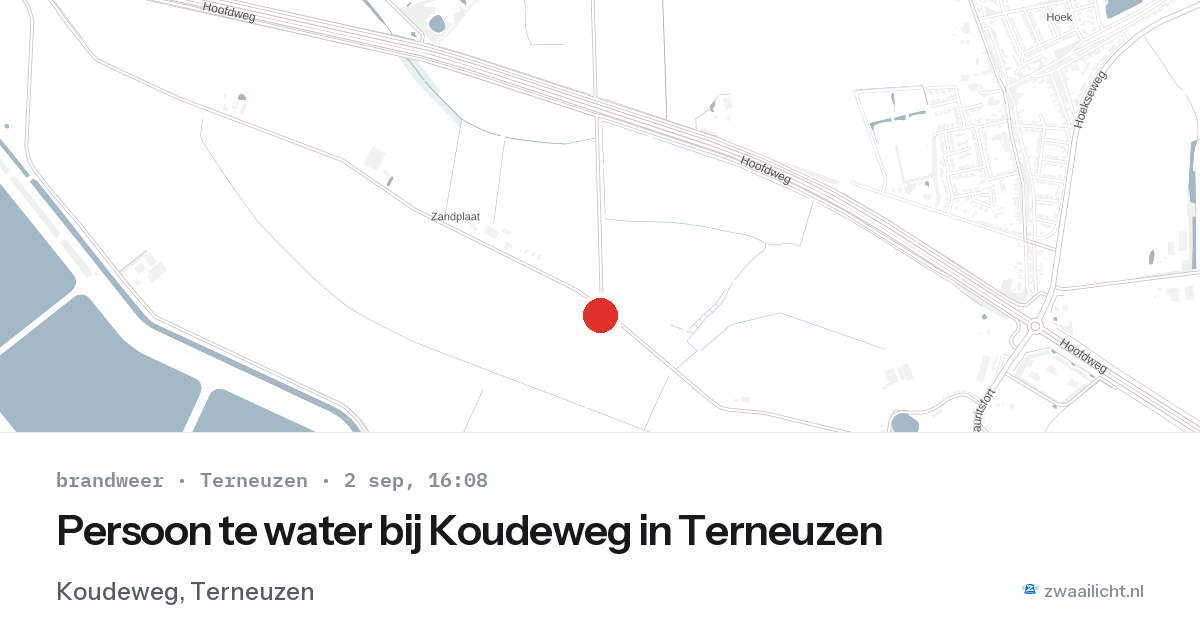 Persoon te water bij Koudeweg in Terneuzen — 2 sep 2026