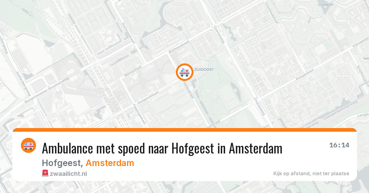 Ambulance met spoed naar Hofgeest in Amsterdam — 30 mrt 2026