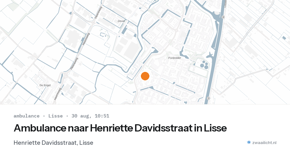 Ambulance naar Henriette Davidsstraat in Lisse — 30 aug 2026