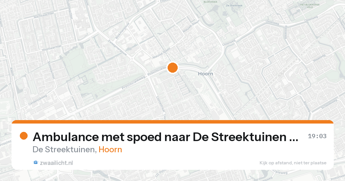 Ambulance met spoed naar De Streektuinen in Hoorn — 30 mei 2026