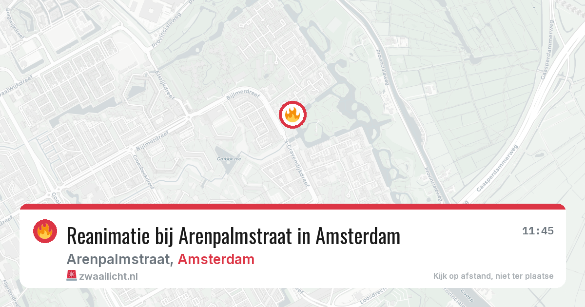Reanimatie bij Arenpalmstraat in Amsterdam — 5 jul 2026