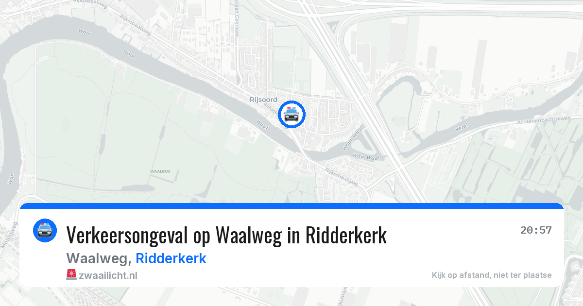 Verkeersongeval op Waalweg in Ridderkerk — 6 aug 2026