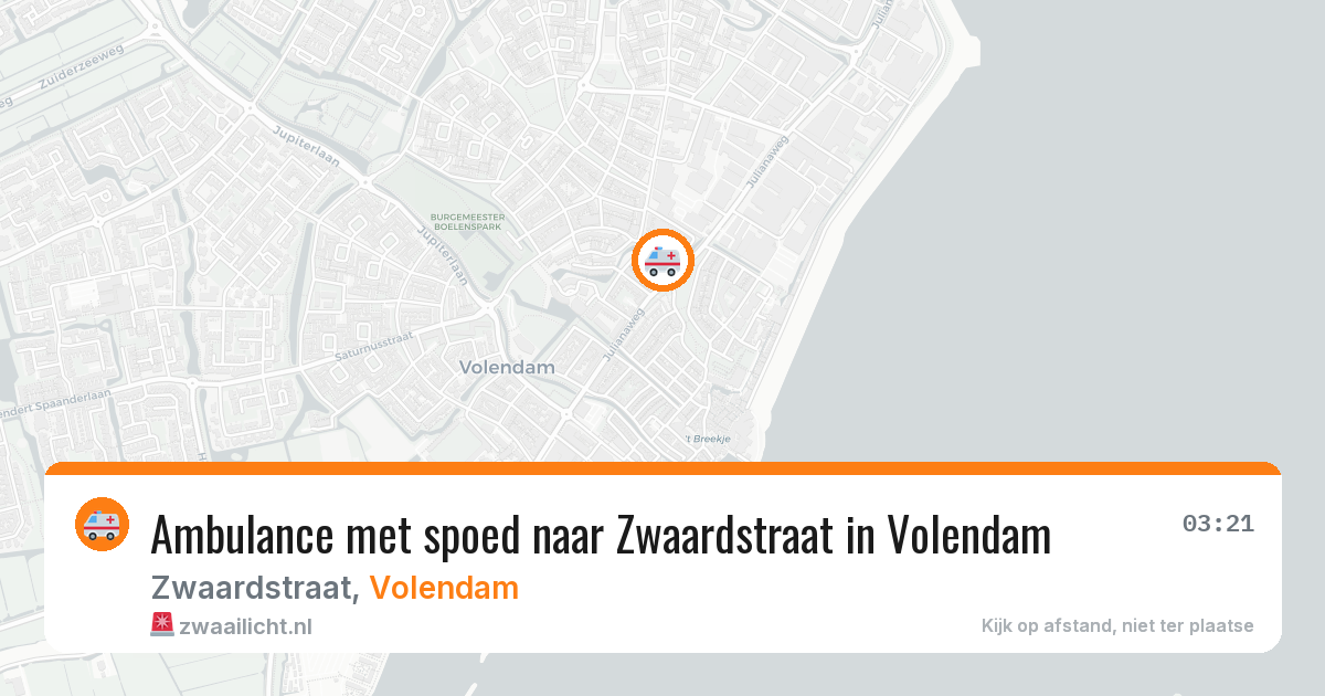 Ambulance met spoed naar Zwaardstraat in Volendam — 20 mrt 2026