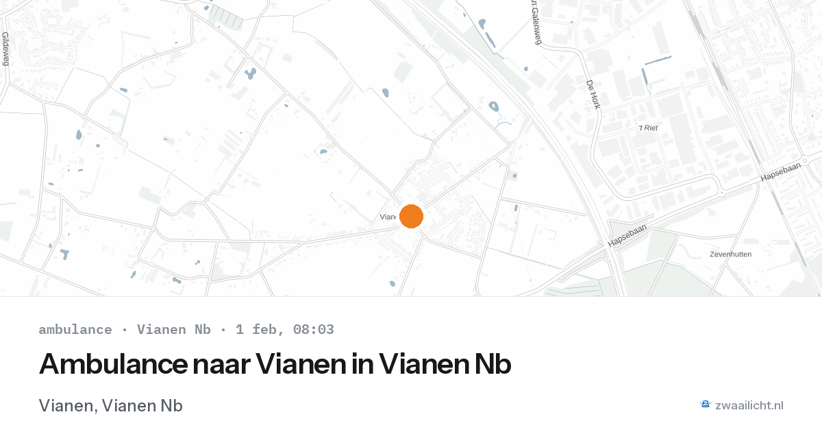 Ambulance naar Vianen in Vianen Nb — 1 feb 2026